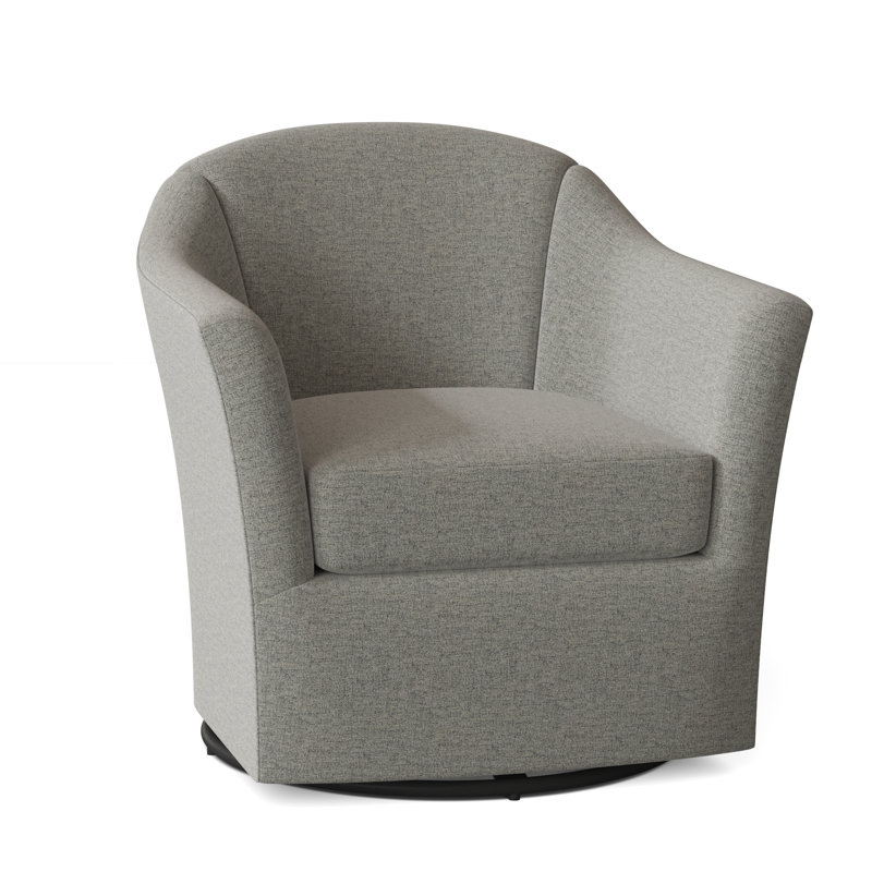 Barry 33.5" Wide Swivel Barrel Chair, 3160 Platinum