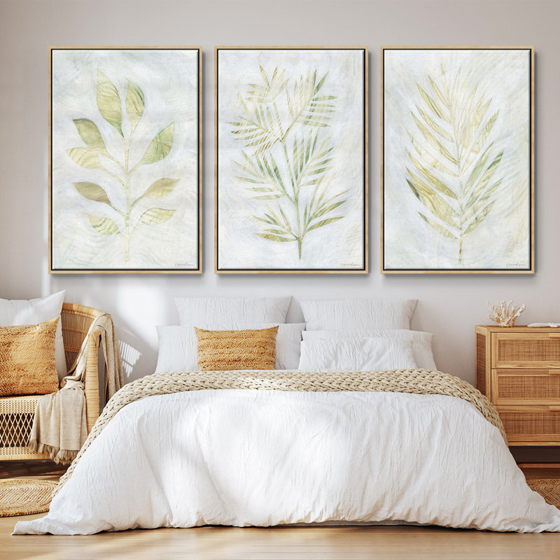 Breezy Fronds I 3 pièces, H 27 po x l 54 po, Naturel