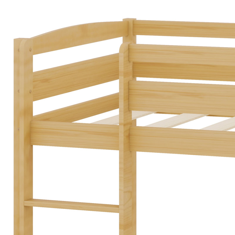 Lit mezzanine bas compact avec échelle robuste, Noyer