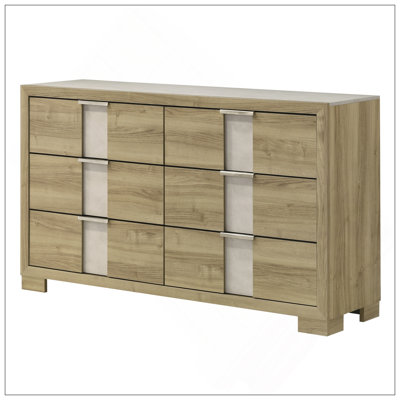 Mobilier de chambre à coucher en bois flotté avec commode à six tiroirs 1pc