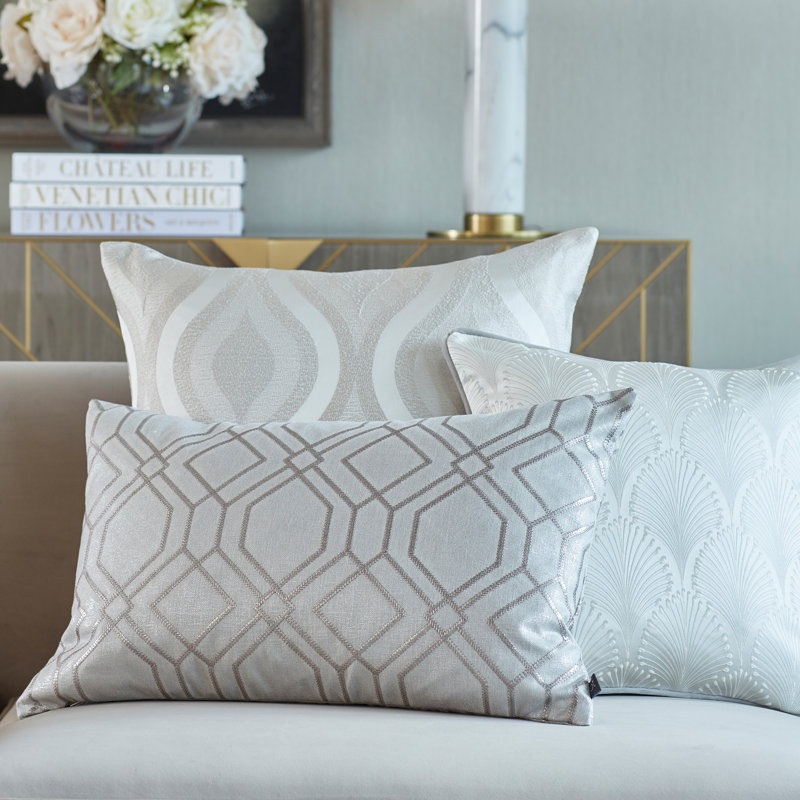 Schuman Geometric Rectangular Throw Cushion, Polyester/Polyfill, Coin