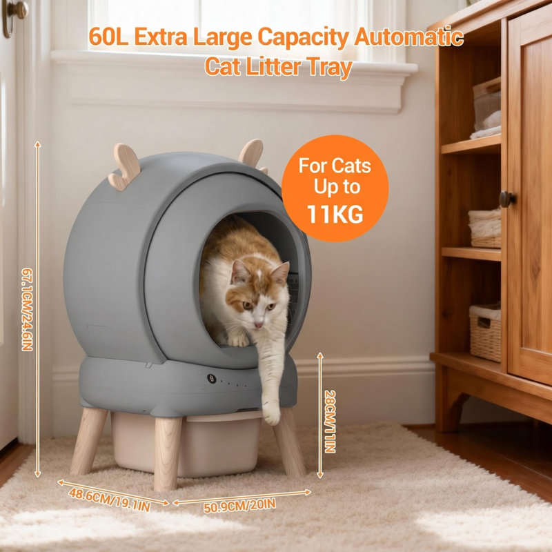 PP+ABS+POM Self-Cleaning Litter Box