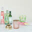 Shaker à cocktail en verre et acier inoxydable soufflé à la main, rose et or