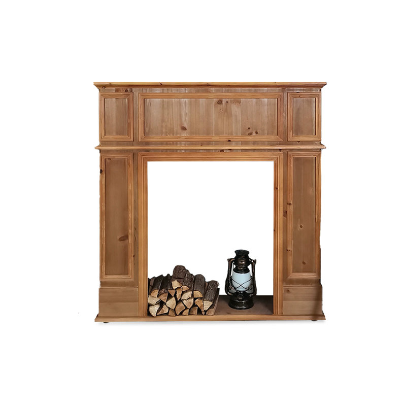 Manufactured Wood Freestanding Fireplace, 39.37"H x 47.24"W x 10.63"D, Burlywood