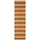 Ripple Wool Striped Area Rug in Pumpkin