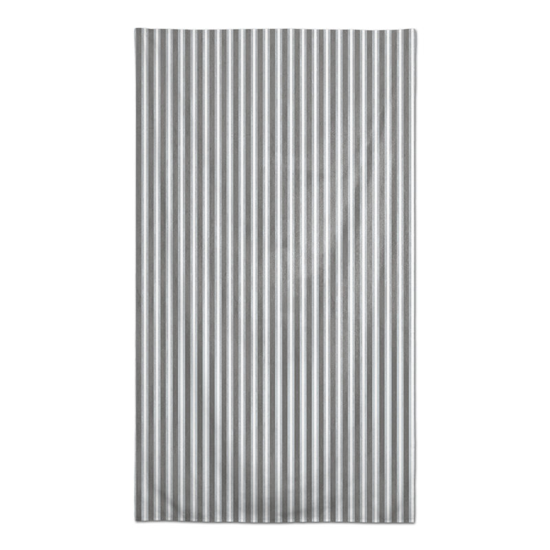 Rectangular Striped Polyester Tablecloth, Gray