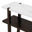 Narrow Console Table with Marble-Effect Top, Retro Entryway Table with Open Shelf for Versatile Storage and Elegant Design-2032026075