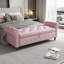 Banc de lit en velours rose-1867427249