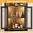 Corner Bar Cabinet With Led Lights, 65" Tall Wine Cabinet Liquor Stand With Glass Holder & Tempered Glass Door, Alcohol Storage With Human Body Sensor For Dining Room, Black