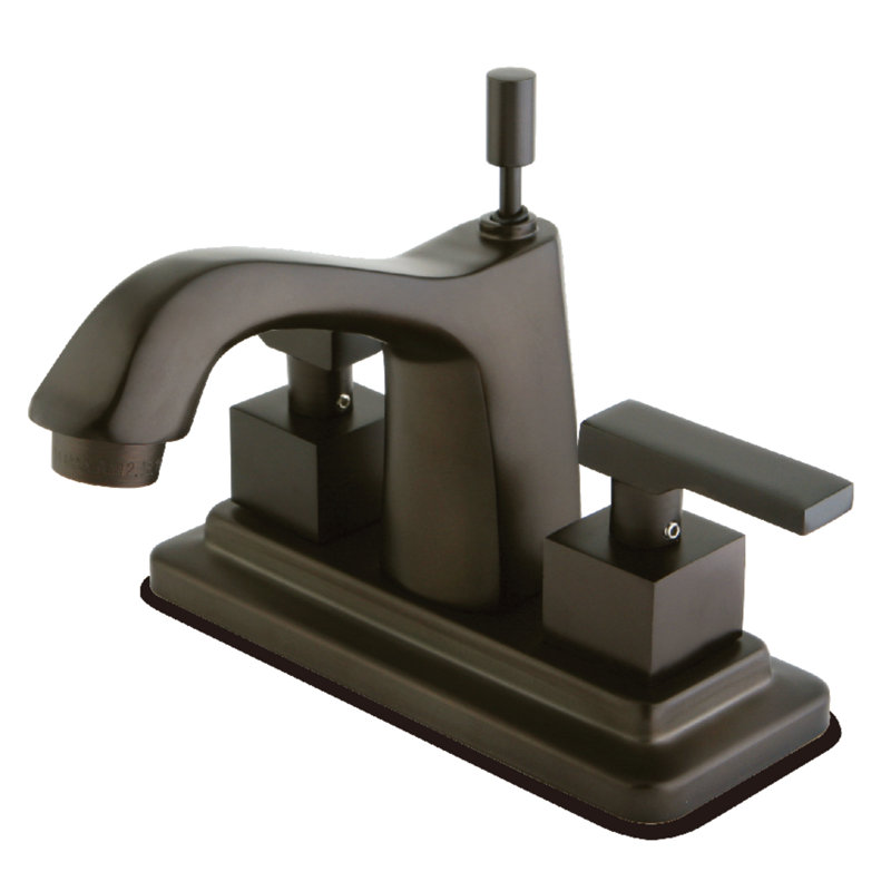 Kingston Brass Executive Two-Handle 3-Hole Deck Mount 4" Centerset Bathroom Faucet with Brass Pop-Up