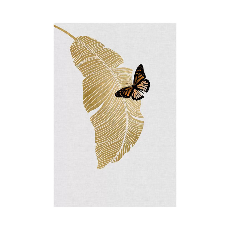 Butterfly & Palm by Orara Studio - Wrapped Canvas Painting, 30.48 cm H x 45.72 cm W