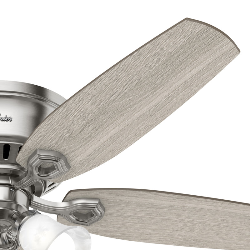 Ventilateur de plafond encastré à 5 pales 52 po Builder, Nickel brossé