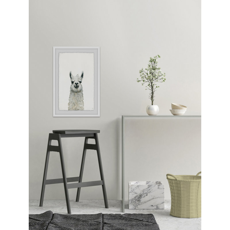 «Llama Close-up», reproduction encadrée, H 12 po x l 8 po x P 1,5 po, Blanc