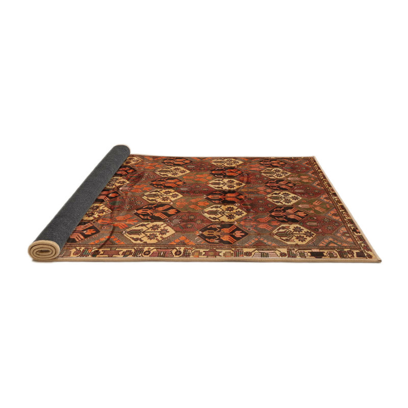 Tapis traditionnel rouge / beige, Rond 4 pi