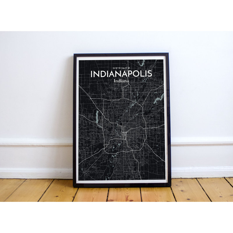 " Indianapolis City Map ", 17" H x 11" W