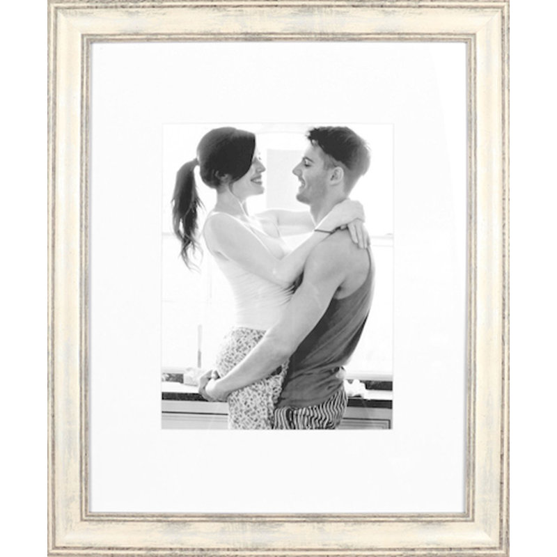 Cadre photo simple en bois biseauté Havisham, 16" x 20", Blanc