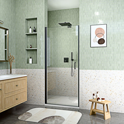 Porte de douche pivotante semi-sans cadre