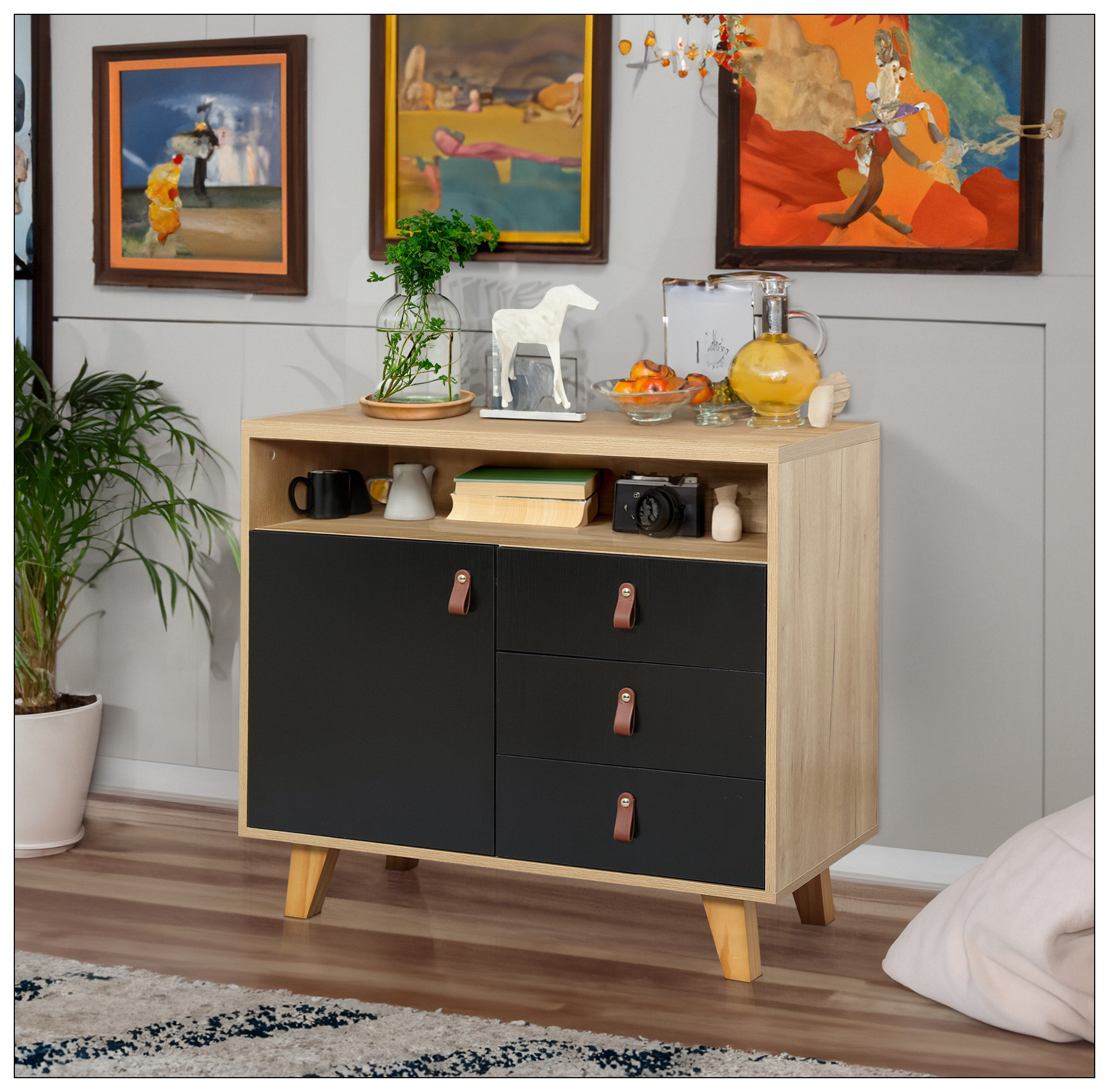 Pine discount bar cabinet