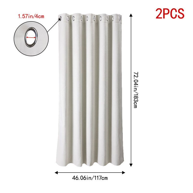 Sheer Curtain Pair, Beige/White, 117cm Width x 137cm Drop