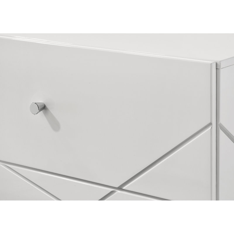 Table de chevet en bois à 1 tiroir à accents géométriques audacieux 1Pc