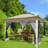 12x12 Outdoor Pop Up Canopy with Mosquito Netting Patio Tent Backyard Canopy with 2-Tiered Vented Top 3 Adjustable Height-98929120