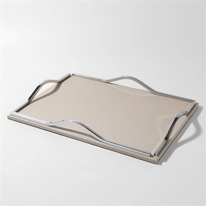 Cuir Leniece / plateau en similicuir, H 1,77 po x l 10,04 po x P 13,98 po