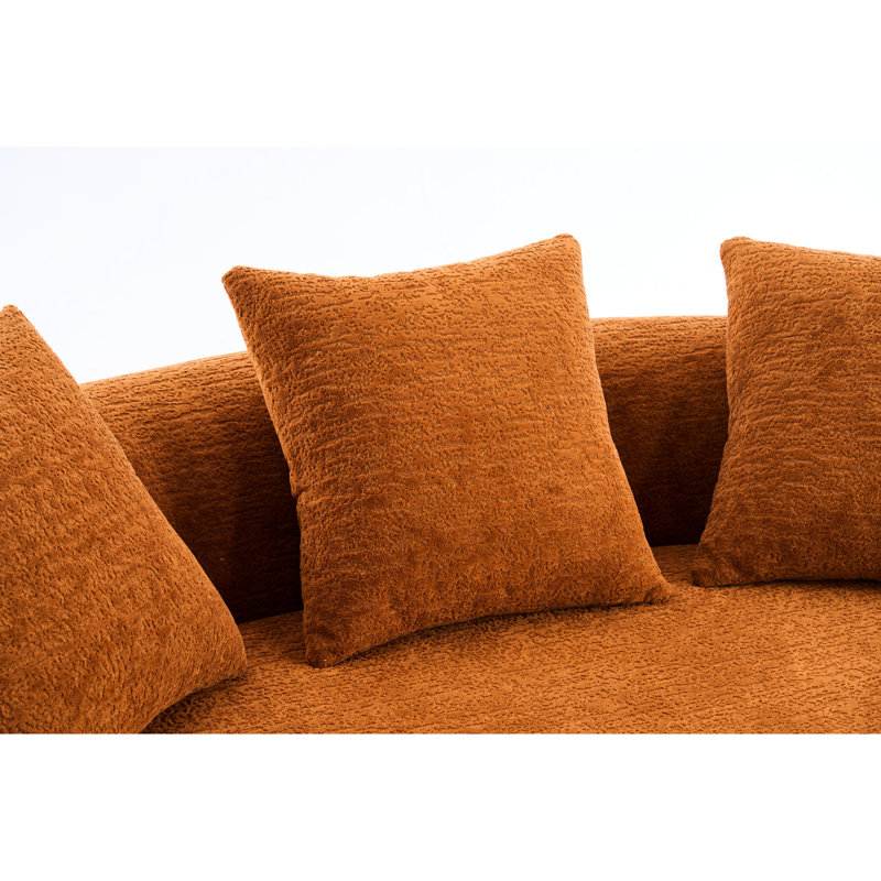 2 compressions en tissu orange résistant à la décoloration pour une couleur durable de style carré double 39 po x 39 po