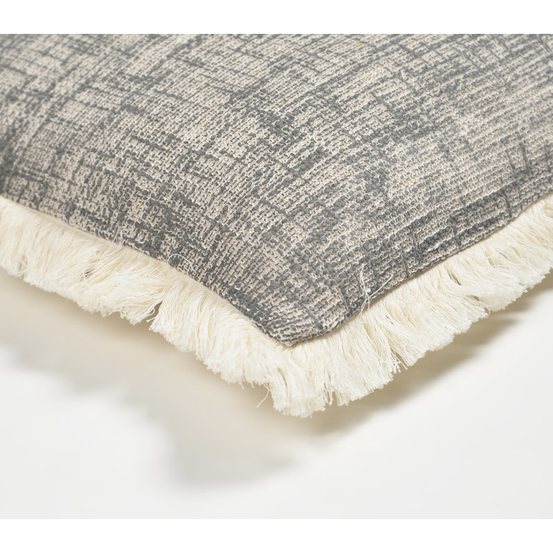 Fringed Cotton Pillow Cover