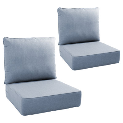 Allo 24"X22"X6" Patio Thick Cushions & Pillows Set - Deep Seat Indoor/Outdoor Water & Fade Resistant