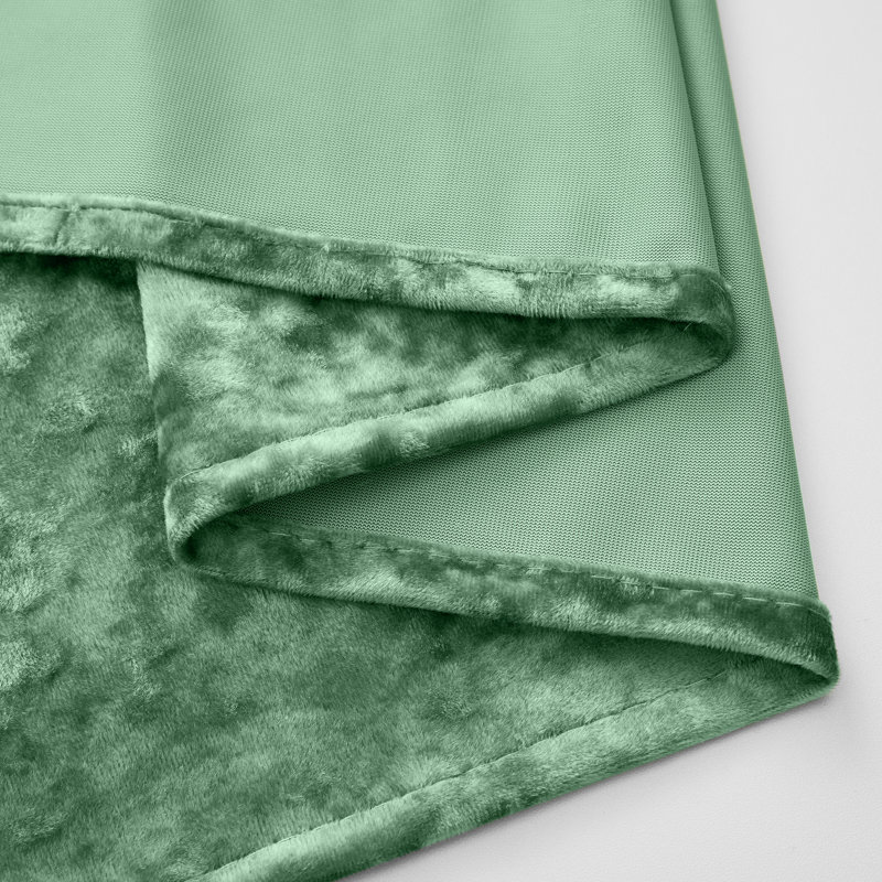 Deavion Velvet Crushed Curtains with Metal Grommets Room Darkening 2 Panel Set, 52" W x 108" L, Sage Green