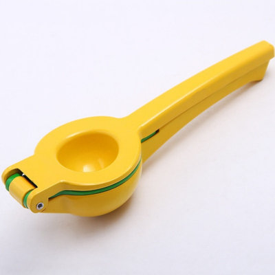 2-in-1 8.8-Inch Aluminum Squeezer - Comfortable Juicing for Strain-Free Experience, Kitchen Gadget for Juicing Lemons or Oranges (Yellow)