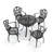 Akiesha Patio Dining Set with Round Table , Off-White Cushions Included-831310533-831310532
