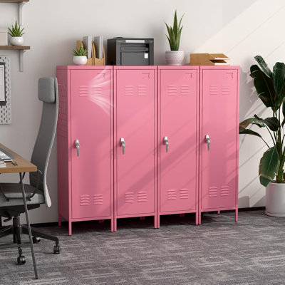 Metal Storage Lockers With Handle Lock And 2 Adjustable Shelves,office Storage Locker With Pegboards And Hooks,assembly Required