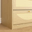 Commode 9 tiroirs à finition naturelle avec façade en rotin, large commode en panneau de particules, armoire de rangement moderne pour le salon de la chambre à coucher, structure robuste et grande capacité