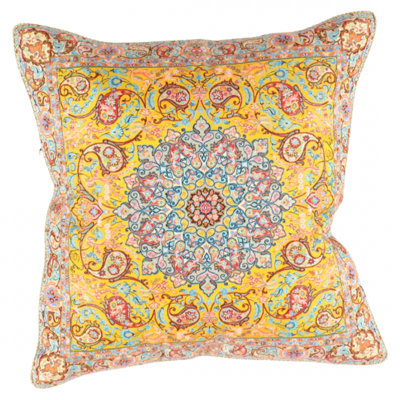 Coussin en laine et soie réversible