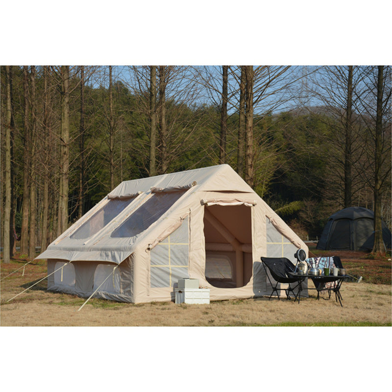 Inflatable Camping tent, 78.7" H x 118.2" W x 82.6" D, Beige