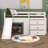Full Size Low Loft Bed With Slide, Wood Bed Frame With Three Storage Drawers And Two Doors,No Box Spring Needed
