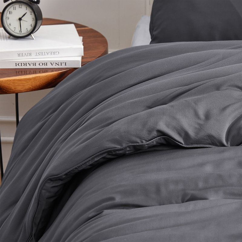 Silky Butter Coma Inducer Oversized Lightweight Comforter Set, Gray, Twin Extra Long Comforter + 1 Standard Sham