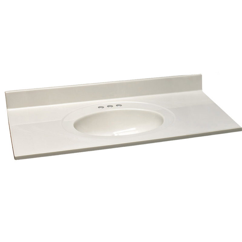 Ivory Swirl 43-Inch Cultured Marble Vanity Top with Backsplash