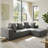 96.46" Wide L-shaped Sectional Sofa, Zero Assembly Required Cloud Teddy Fleece Sofa-905473192