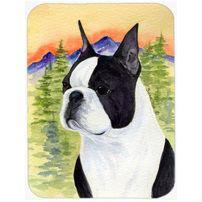 Boston Terrier Head Glass Cutting Board