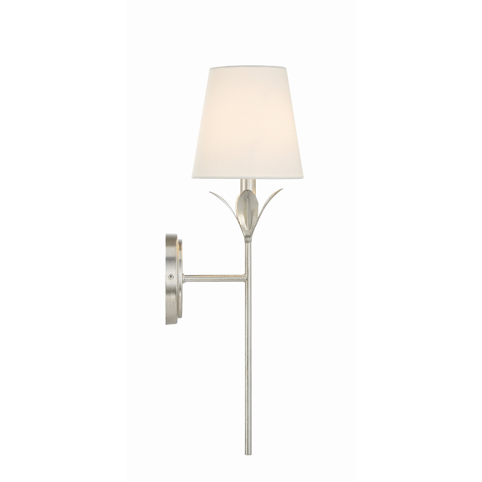 Margo Single Light Dimmable Silk Wallchiere, Antique Silver