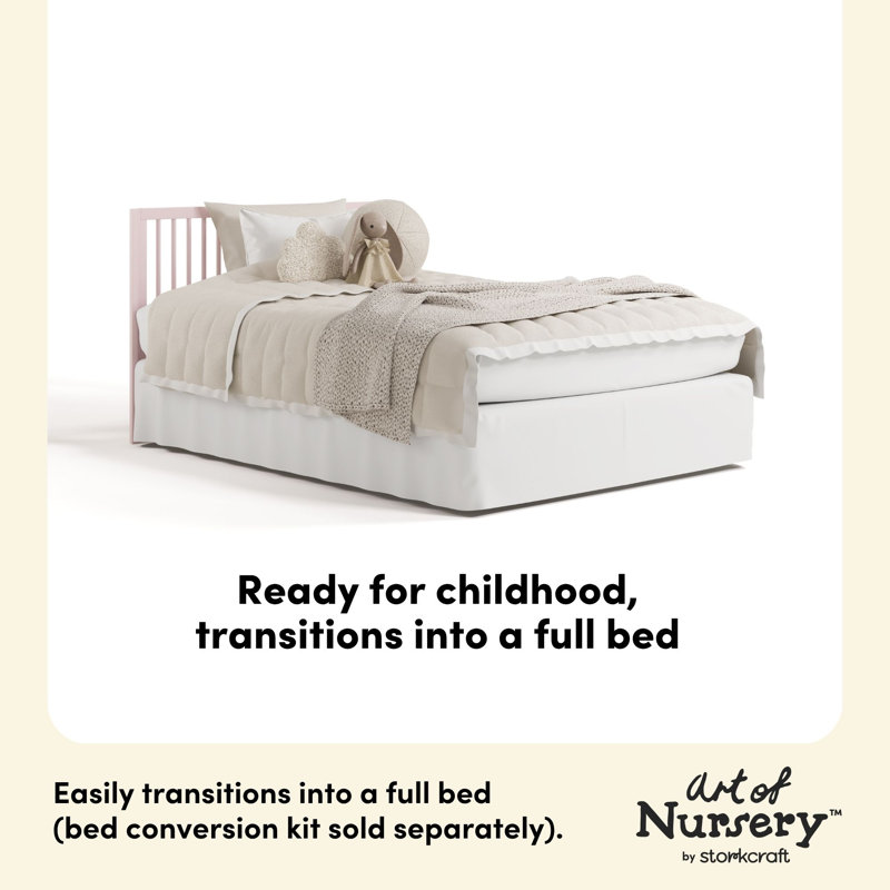 Storkcraft Casablanca Deluxe 5-In-1 Convertible Crib, Blush