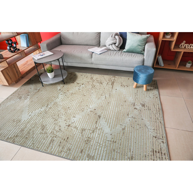Tapis beige à motif géométrique Davide, Rectangle 7 pi 10 po x 10 pi 6 po