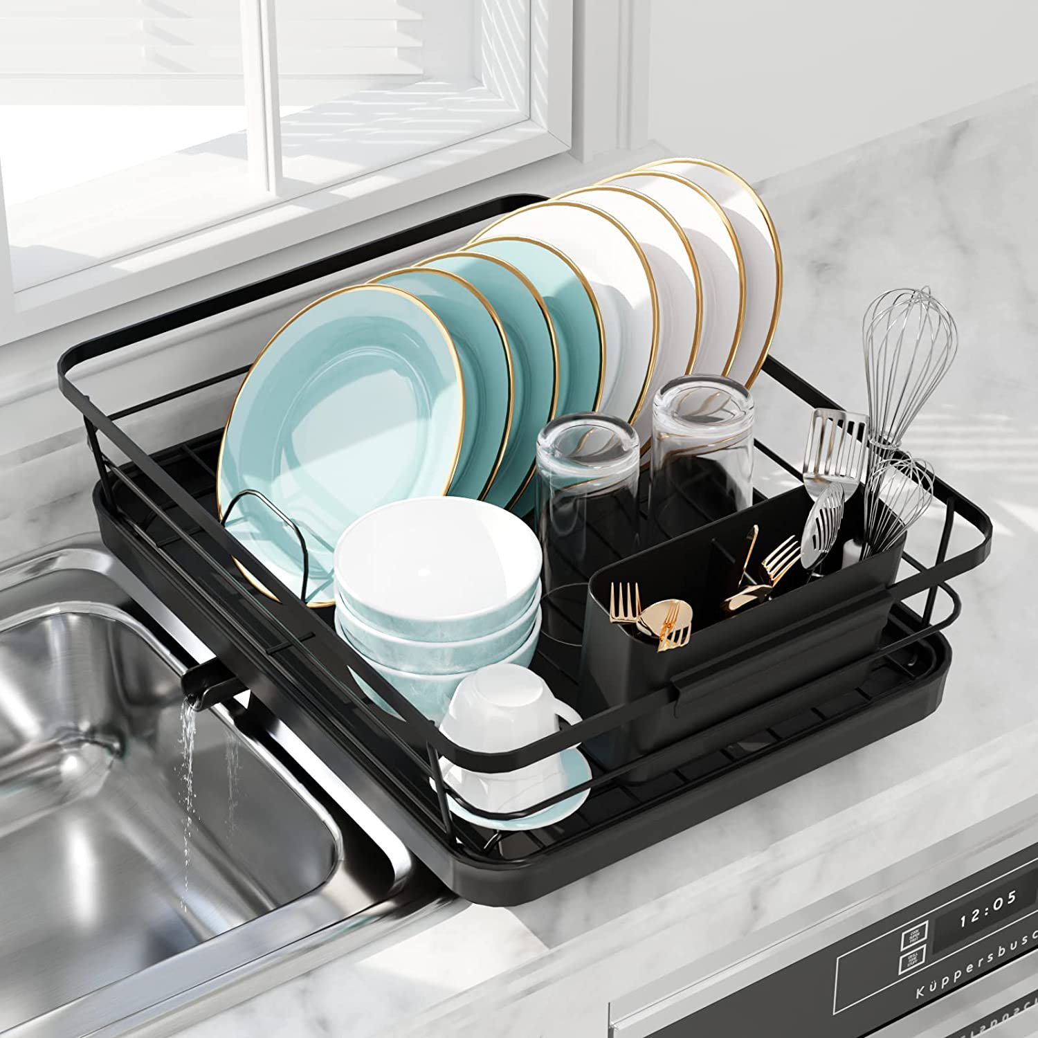 Sakugi Over The Sink Dish Drying Rack - SIMPLE INSTALLATION & EASY TO CLEAN  