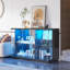 Premium Display Sideboard with Tri-Color Sensor, Removable Glass Shelves and Lock-1782074196