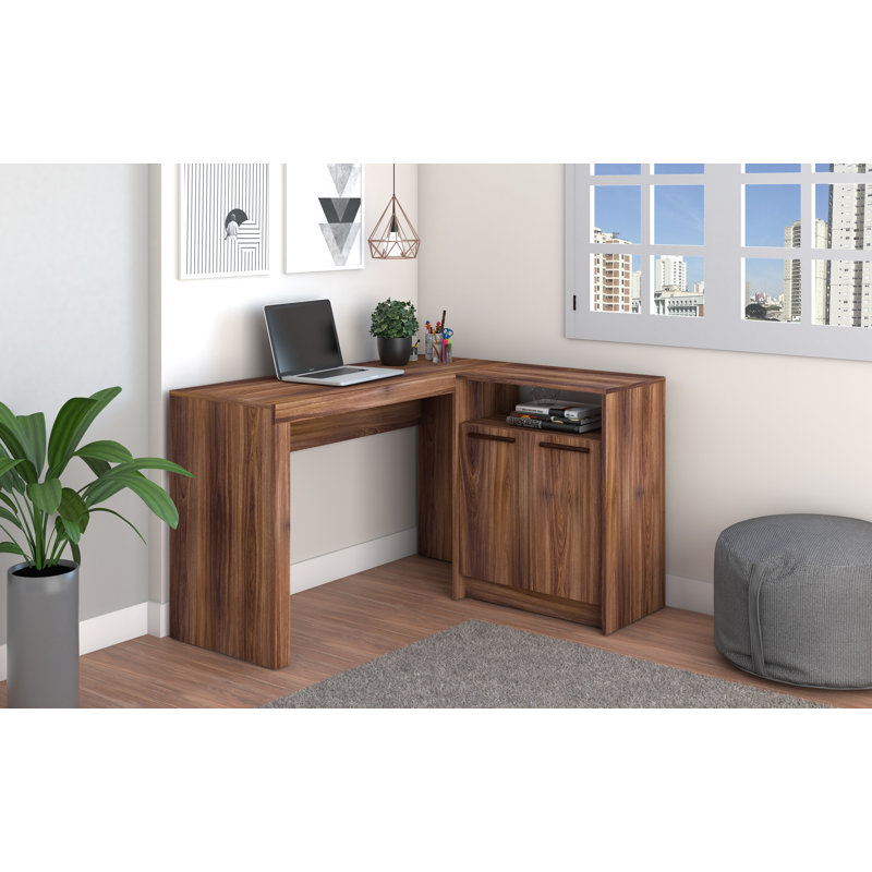 Zänger L-Shape Executive Desk, Dark Brown
