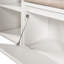 Banc de rangement tout-en-un avec coussin, compartiments, tiroirs et tablettes ouvertes, banc de rangement pour couloir, vestibule, salon-113568735
