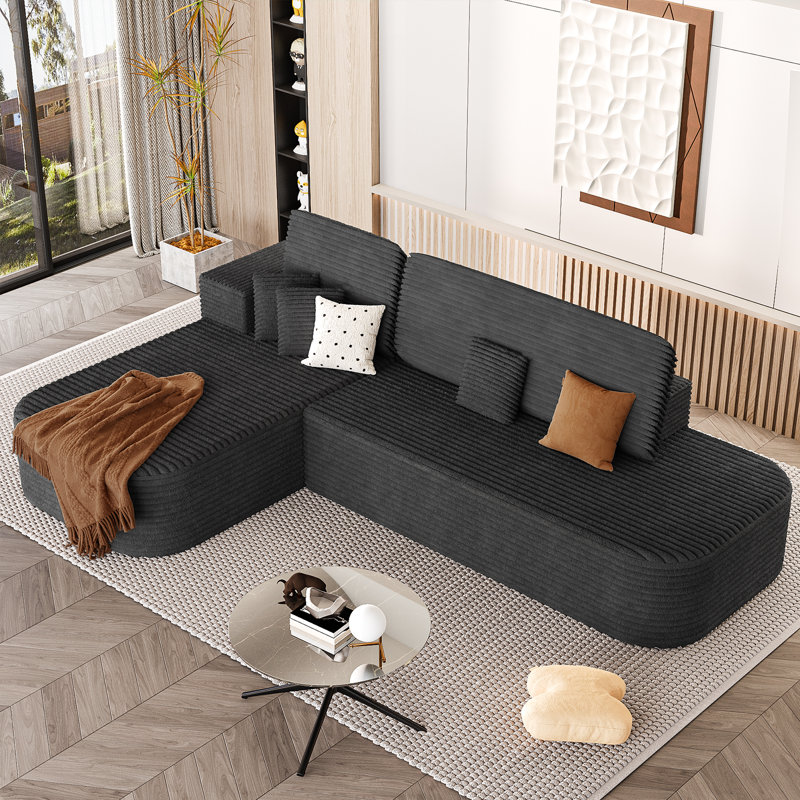 Boneless 106" Compressed Modular Sectional Sofa, With Deep Seats, Left Hand Facing