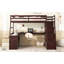 Lit mezzanine simple avec 7 tiroirs, 2 tablettes et un bureau-1744830359